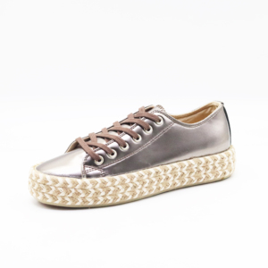 2024 nouvelle mode grande taille chaussures de sport décontractées femmes à lacets maille respirant PU chaussures décontractées plates - Product Image 2