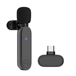 Type C <strong>Wireless</strong> Lavalier <strong>Microphone</strong> Tik Tok Live Recording <strong>Microphone</strong> Pink White Black Color - Product Image 2
