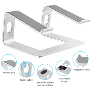 Supporto portatile portatile in lega di alluminio rimovibile per Laptop supporta <span class=keywords><strong>notebook</strong></span> e computer portatili Desktop in magazzino - Product Image 3