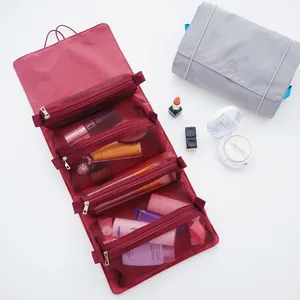유니섹스 접이식 세면 용품 키트 화장품 가방 주최자 가방 여행 분리형 별도의 구획 정렬 화장품