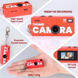 Thumb <b>Camera</b> 1080P <b>Mini</b> Pocket Video Recorder With Keychain Red Color - Product Image 3