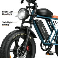 Expédition Rapide Vélo Électrique Tout-Terrain à Pneus Larges, Stock Entrepôt Étranger, Double Moteur, Double Batterie Amovible, Robuste