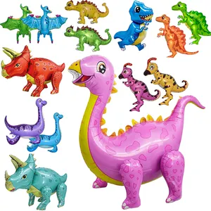 Ballons de dinosaure 4D debout, jouet multifonctionnel, en aluminium, décoration de fête d'anniversaire pour enfants garçon, nouvelle collection