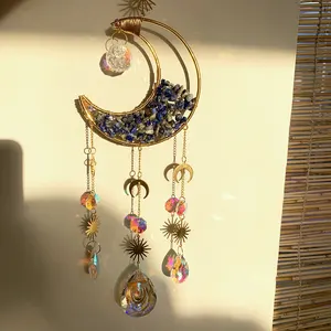 Wholesale High Quality Natural Crystal Sun Catcher Moon Sun Catchers Amethyst Suncatche For Decoration