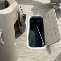 Nouveau design, bateau ponton en aluminium de 19 pieds à double clôture colorée, avec pont et remorque, bateau de pêche en fibre de verre