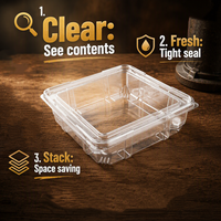 Boîte en plastique PET jetable transparente, de qualité alimentaire, pour le pain, les en-cas, les desserts, pour les boulangeries, les supermarchés, l'emballage