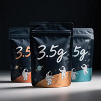 Sachet Doypack Personnalisé Imprimé et Laminé, Sachet Zip en Aluminium Mat pour Snacks Exotiques et Bonbons, Emballage Astronaute 3.5g