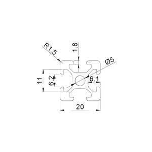 Fornitore della cina 8007 v slot t slot 20*20 nero anodizzato industriale profilo di estrusione per scaffali che incorniciano la recinzione - Product Image 5