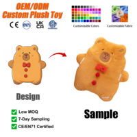 Peluche personnalisée Capybara en pain d'épices, en tissu de coton, OEM ODM, jouets en peluche de Noël personnalisés, vente en gros, coton PP