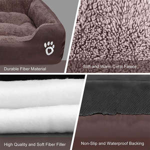 Cama para Perro Rectangular de Lujo, Moderna, de Piel Sintética, Impermeable, con Estampado, Ultra Suave, Lavable, de Fibra, para Todas las Estaciones - Product Image 4