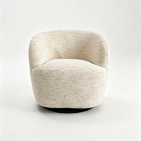 Fauteuil pivotant moderne en tissu bouclé, fauteuil d'appoint incurvé et rembourré, canapé simple rotatif pour salon, hôtel, salle de séjour