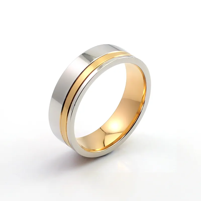 Очаровательные кольца с большой скидкой, Золотое серебряное кольцо из нержавеющей стали в стиле хип-хоп рок, модное кольцо для женщин, мужчин 6 мм