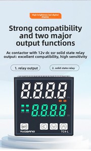 Regolatore di Temperatura Digitale TC4M PID con Doppio Display, Uscita Relè/SSR <span class=keywords><strong>per</strong></span> <span class=keywords><strong>Riscaldamento</strong></span> e Raffreddamento - Product Image 3