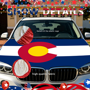Drapeau de voiture tendance en polyester élastique à sublimation, motif Colorado américain, pour les voyages en voiture, les rallyes et les activités en extérieur - Product Image 4