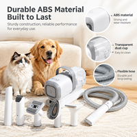 Kit de toilettage pour enlever les poils d'animaux, 5 pièces, brosse électrique pour chat et chien, aspirateur pour enlever les poils, ABS