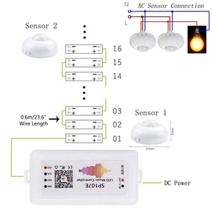 Controlador de música inteligente con aplicación <span class=keywords><strong>Wifi</strong></span>, kit de lámpara de pared de escalera de persecución de color RGB con sensores de movimiento AC Pir, tiras de luz <span class=keywords><strong>Led</strong></span> empotradas de 24V - Product Image 6