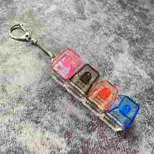 Stress Relief PC 3 Key & 4 Key Mechanical Keyboard Switch Tester Stress Relief Key Press <b>Squishy</b> Fidget Keychain Toy Product - Product Image 4