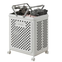 OWNSWING Panier à linge pliable amovible Grande capacité Panier à linge mobile Organisateur de tapis de yoga avec roulettes