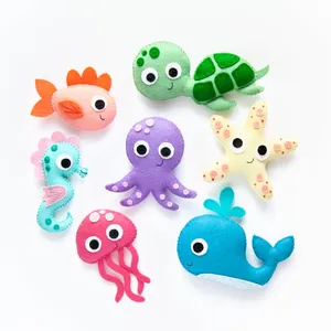 Okul öncesi el sanatları malzemeleri dolması deniz yaratıkları hobi yumuşak oyuncaklar özel çocuk zanaat seti hayvanlar çocuklar dikiş kiti