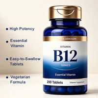 Comprimés de Vitamine B12 RICHTEK 100 mcg – Complément Essentiel pour Hommes – Soutien Énergétique – Formule Végétalienne Sans OGM et Sans Gluten