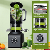 135Mm Trage Koude Pers Juicer Machine Elektrische Kauwpers Juicer Voor Hele Vruchten Groenten Hoge Omgekeerde Smoothie Huishouden