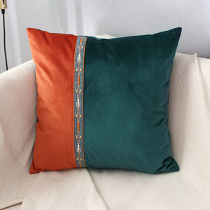 Housse de coussin <span class=keywords><strong>d</strong></span>écorative en velours jacquard de luxe 18 x 18, matériau de haute qualité, taies <span class=keywords><strong>d</strong></span>'<span class=keywords><strong>oreiller</strong></span> à sangle - Product Image 5