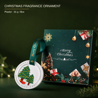 Arovi - Coffret Cadeau Diffuseur d'Arômes de Noël 100ml, Parfum d'Ambiance pour la Maison avec Ornement Rond en Gypse 35g, Boîte Personnalisée