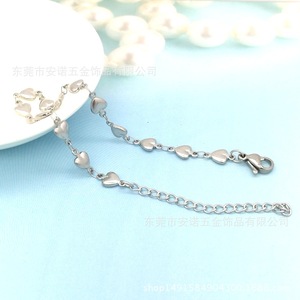 Bracelet en acier inoxydable en forme de cœur pour femme, bijoux fantaisie couleur or, à porter au quotidien, bracelet de cheville, bracelet à breloques, bijoux raffinés - Product Image 4