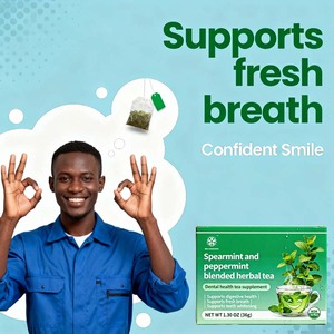 <strong>Spearmint</strong> and Peppermint Blended Herbal Tea Company Dental Health Tea Private Label <strong>Supplement</strong> - Product Image 3