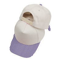 Casquette de baseball rose pour femme, 5 panneaux, logo personnalisé, haute qualité, réglable, respirante, à rayures imprimées, style trucker, vierge