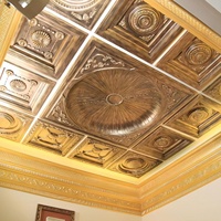 Foshan médaillons de plafond en mousse PU carrés de couleur or de style luxueux produits en usine pour un usage commercial