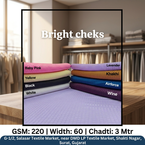Tela de Waffle Premium Brillante a Cuadros, 100% Poliéster, 220 GSM, 60 Pulgadas de Ancho, Textil para Prendas, Decoración del Hogar y Ropa - Product Image 3