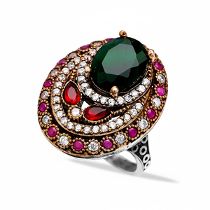 Design ottoman pour les femmes en gros fabriqués à la main à la main authentique bague de bijoux en argent sterling 925 - Product Image 2