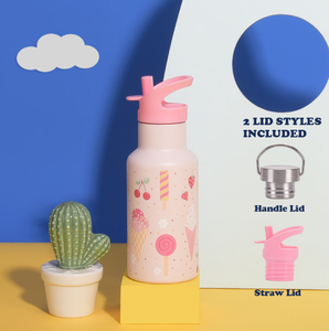 Per <span class=keywords><strong>bambini</strong></span> graziosa bottiglia d'acqua 350ml bottiglia sottovuoto stampata in acciaio inossidabile Mini fiaschetta isolata con doppio coperchi per il ritorno a scuola - Product Image 4