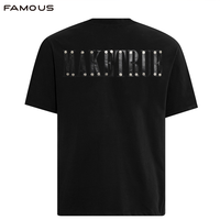 T-shirt Homme Personnalisé avec Patchs Brodés 100% Coton Tricoté Coupe Oversize Imprimé Épaules Tombantes Streetwear Logo