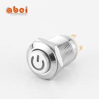 8mm 10mm 12mm 16mm 19mm 22mm 25mm 28mm 30mm interrupteur à bouton-poussoir verrouillage momentané illuminé étanche boutons en métal interrupteurs