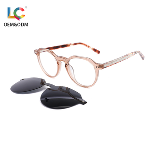 Customized LOGO Optical Acetate <strong>Glasses</strong> Fashionable And Artistic Retro Eyewear Magnetic Clip-on Blue Light Blocking <strong>Glasses</strong> - Product Image 4