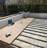 Plancher de terrasse en bois composite WPC co-extrudé durable pour l'extérieur, système de clic, revêtement de sol en plastique composite pour jardin, piscine