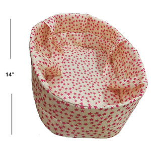 Cesta de Transporte Plegable y Portátil con Estampado de Estrellas para Muñecas Bebé, con Asas, para Niñas, Regalo, Muñecas de Peluche - Product Image 3