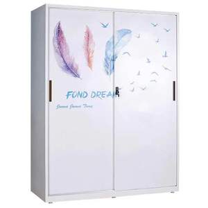Armoire en acier pour vêtements, armoire de rangement en métal, armoire de chambre, armoire de rangement, armoire à portes coulissantes - Product Image 1