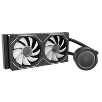 Refroidisseur de processeur AIO 240 mm avec refroidissement par eau, tête rotative ARGB Infinity Mirror, 280 W TDP, ventilateur PWM noir pour boîtier d'ordinateur
