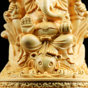 Vendita รูปปั้นพระพิฆเนศสำหรับตกแต่งบ้าน,รูปปั้นไม้แกะสลักรูปปั้นพระพิฆเนศ - Product Image 5