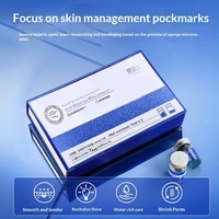 Éponge OEM à micro-aiguilles, petit film bleu amélioré, microcristallin d'algues marines, exfoliant pour la peau endommagée du visage, resserrement des pores