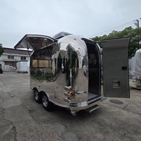 Remorque de restauration mobile en acier inoxydable pour pizzas, hamburgers, café, conteneur alimentaire, food truck