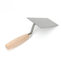 JOEPON Truelle de maçonnerie industrielle en acier au carbone à pointe carrée, avec manche en bois et poignée ergonomique, pour pose de briques et ciment, outil de bricolage