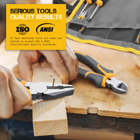Ensemble d'outils ménagers Série Jaune-Gris Tournevis Clé à molette réglable Acier au chrome-vanadium Sac à outils en toile Réparation automobile