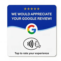 Support de table en acrylique 12 cm, carte de commentaires Google NFC NTAG215, autocollant étanche pour avis, OEM ODM personnalisé, RTS en stock