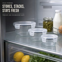 Boîtes repas en verre transparentes sans BPA pour micro-ondes, contenants alimentaires en verre avec couvercle en PP, vente en gros