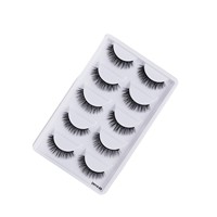 Vente en gros de 5 paires de cils en soie 3D de haute qualité, logo personnalisé, cils naturels faits à la main, cils entiers à prix avantageux