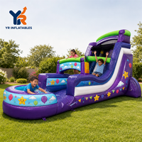 Château gonflable combiné avec toboggan, structure de jeux pour enfants, pour parc à thème, fête familiale, équipement de divertissement